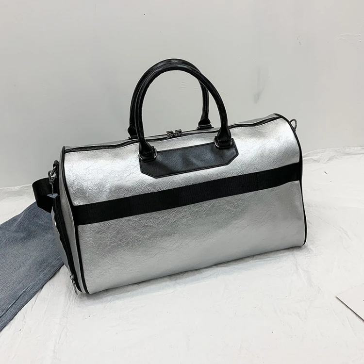 High quality customized private label luxury cylinder shaped zip lock clothes travel yoga duffle gym bag with logo