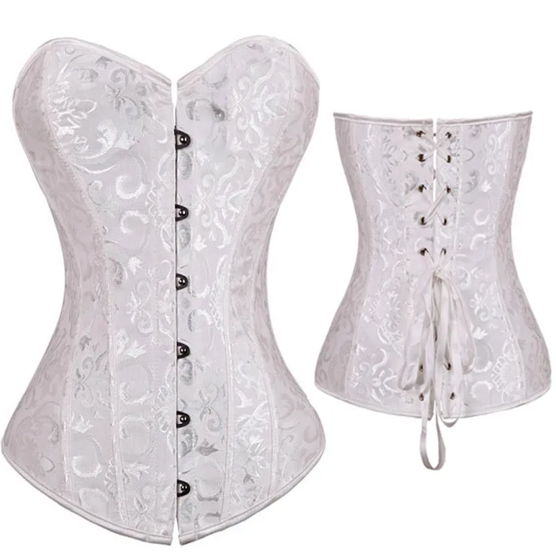 Satin Bone Lace Up Steampunk Corset Sexy Bustier Overbust Slim Corset
