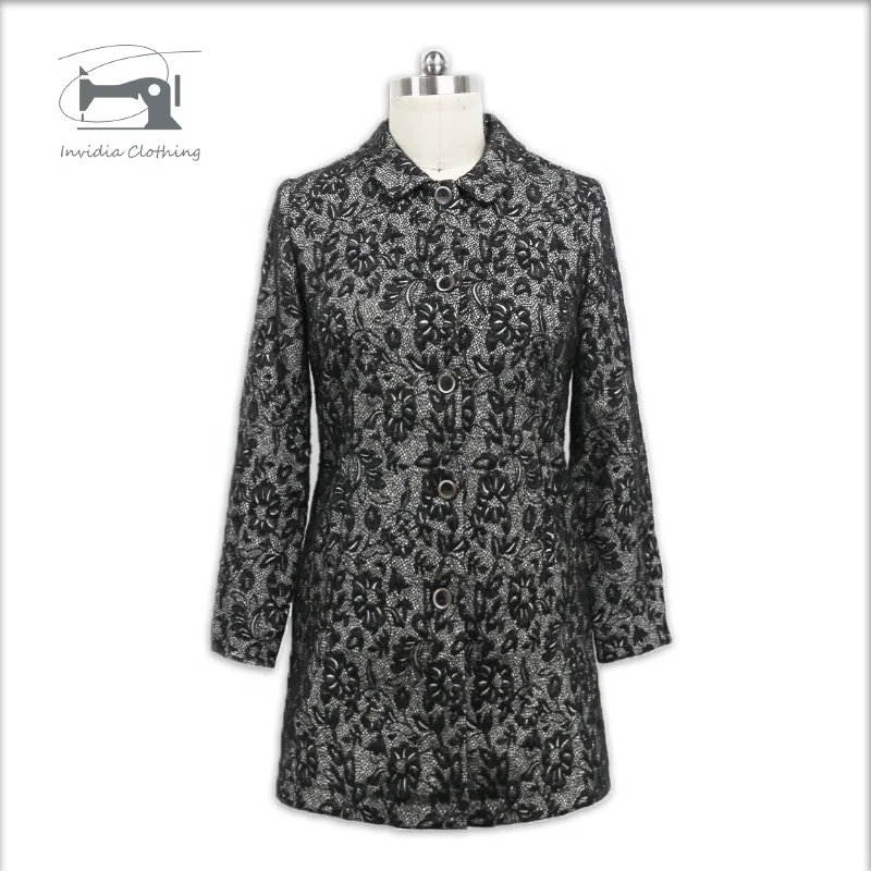 
Wholesale Women Winter Single Breasted Trench Button Lapel Ladies Woolen Long Coat Woman 