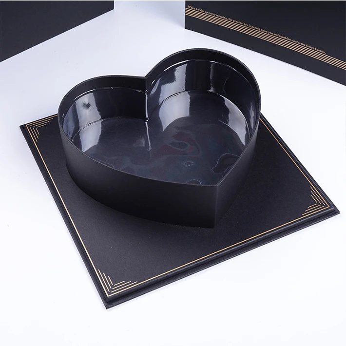 
Waterproof plastic insert heart shaped flower packaging hat boxes 