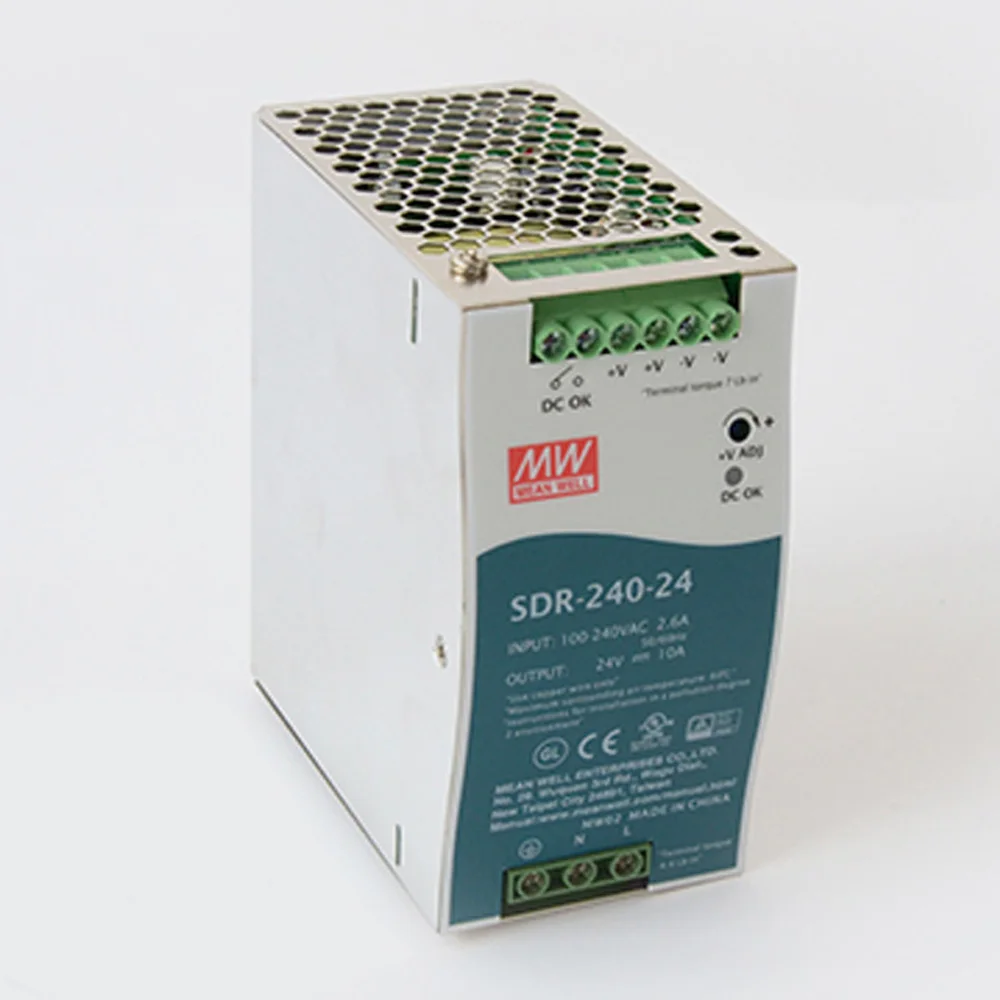 Meanwell 240 75w to 960watt slim SDR series 240watt din rail power supply 24vdc output SDR-240-24 MEAN WELL sdr24024