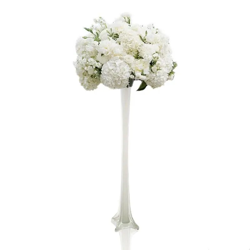 wholesale glass white tall centrepiece vase