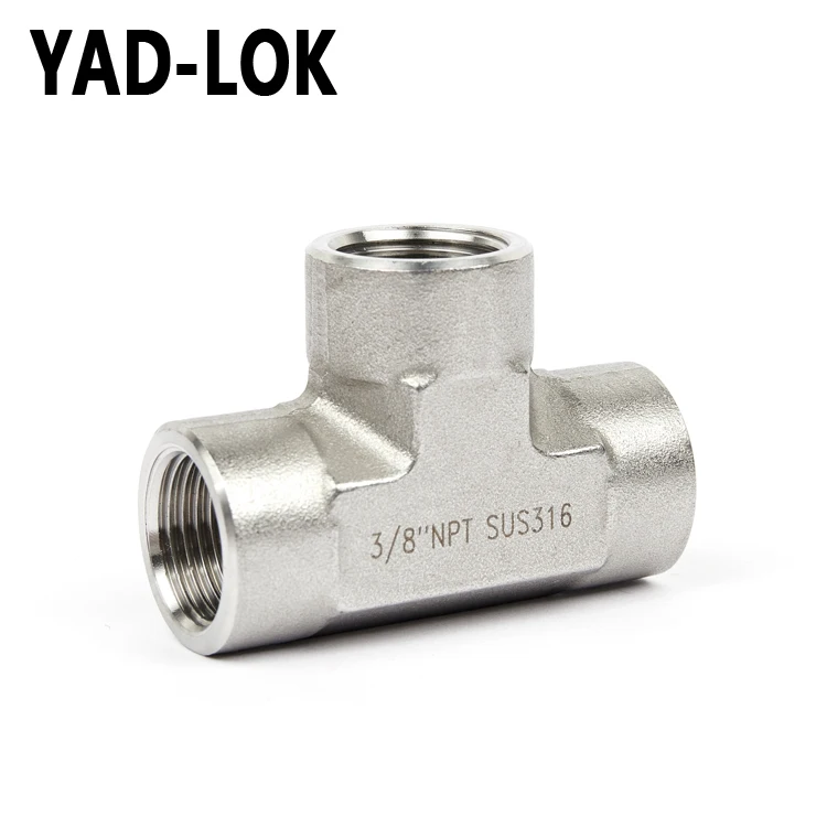 YAD-LOK Hot Selling 2018 Pipe Fittings 3-Way Equal Stainless Steel Tee