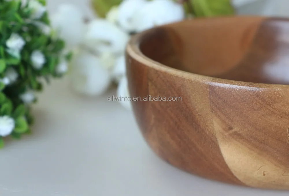 Popular Delicate Small Straight Side Acacia Salad Bowl