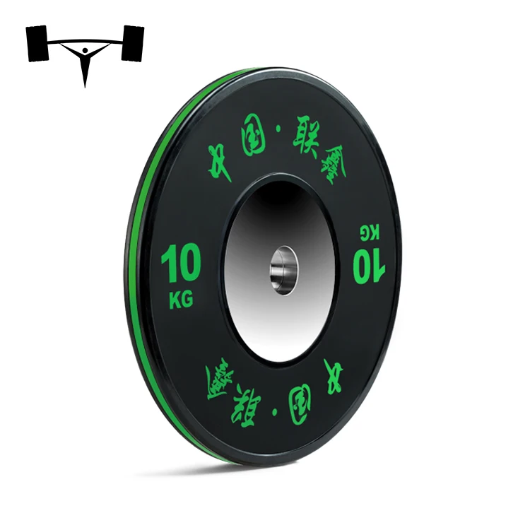 MOQ 1000KG Villain Weightlifting Color Striped Competition Bumper Plates MOQ 500KG