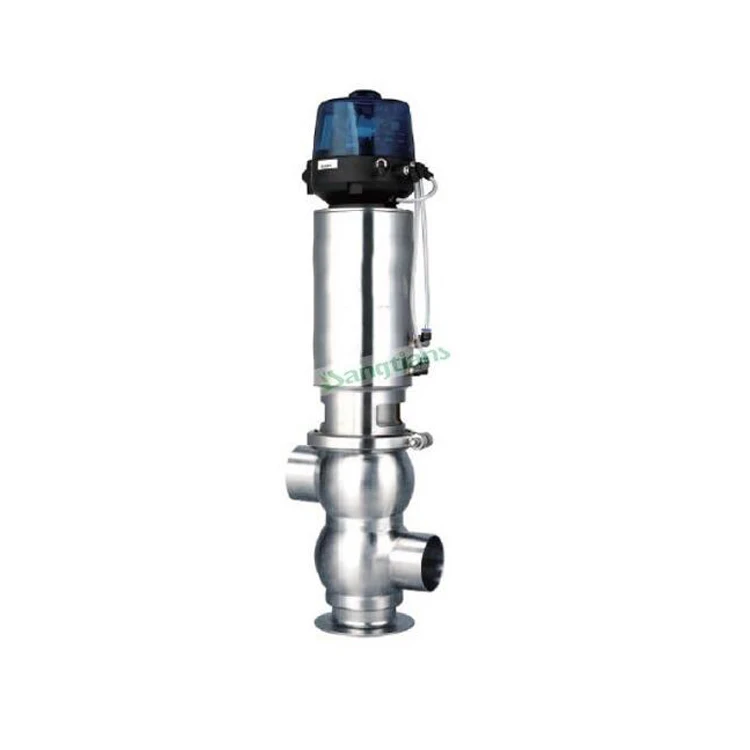 Dairy brewry drink SS304 DN50 food grade liquid diversion valve, stainless steel sanitary mixproof valve