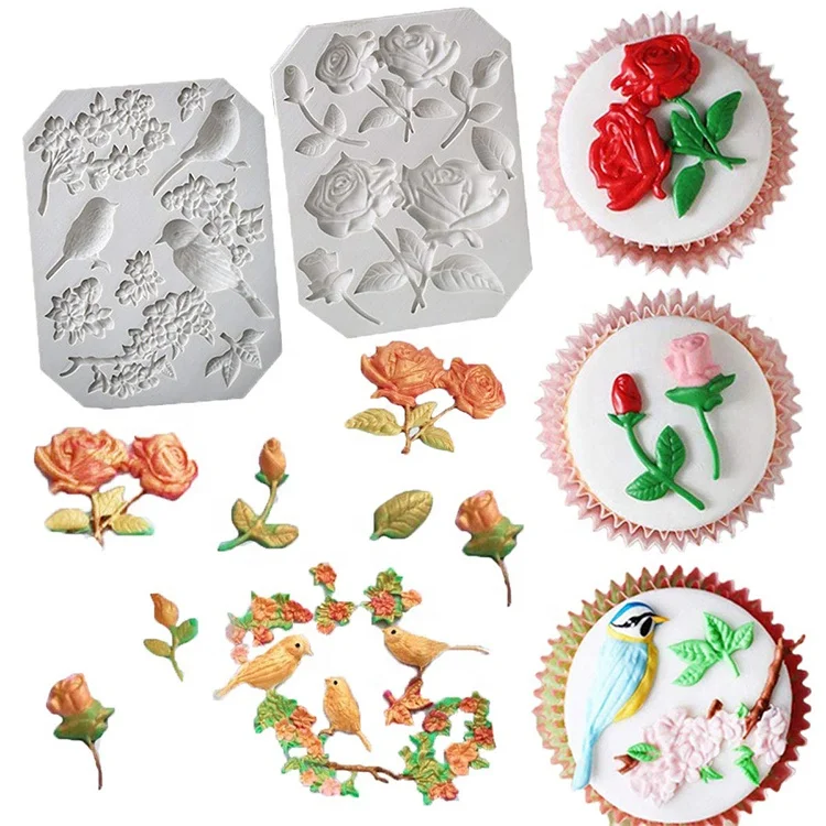 Hot Selling Reusable Silicone Fondant Rose Molds Frame