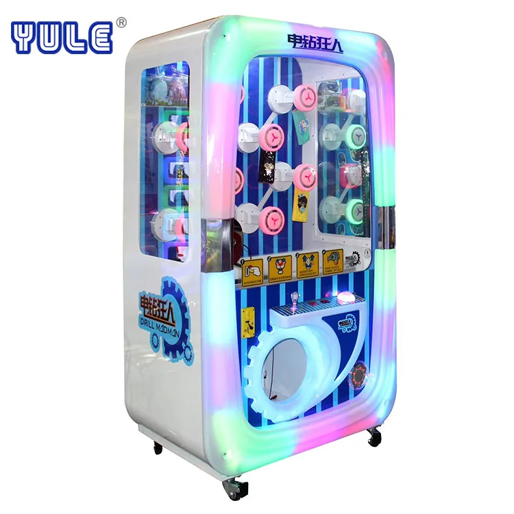 USA Crazy Arcade Drill Madman Prize Vending Amusement Coin Pusher Claw Toy Game Machine Sale