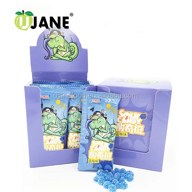 Lemon flavour sour candy discolor your tongue sour candy with fruity flavor