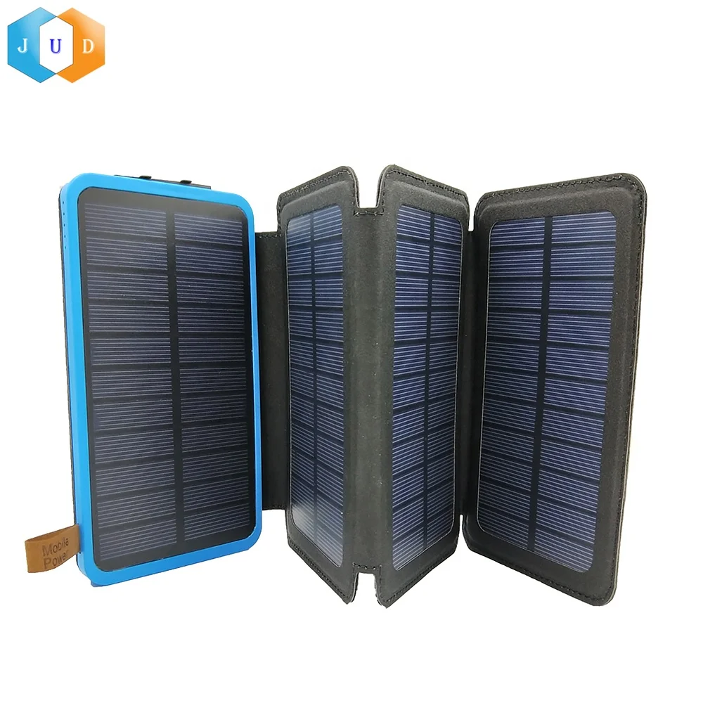 
8000mAh Solar Charger Power Bank, Portable Solar External Backup Battery Pack, Dual USB Solar Phone Charger with LED Carabiner 