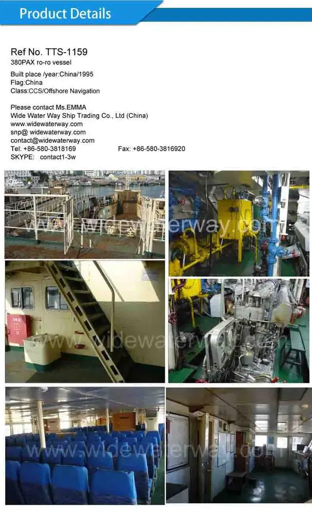 TTS-1159 : 380 passengers Ro Ro vessel for sale