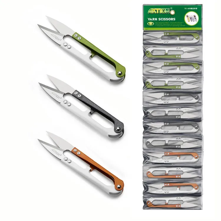 Aktion Brand Yarn Scissors TC-805 Colorful handle Durable Cutting 105mm Thread Trimmer Carbon Steel small Shears