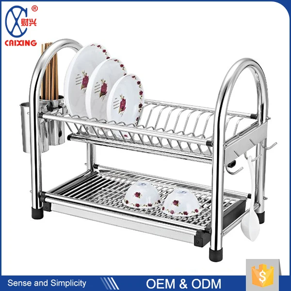 Стоячий стиль нержавеющая сталь 2 яруса кухонное хранилище над раковиной чаша для посуды держатель для сушки