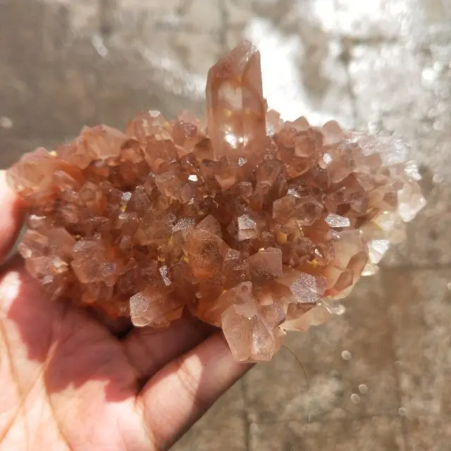 Natural Rock Crystal Cluster Red Quartz Cluster