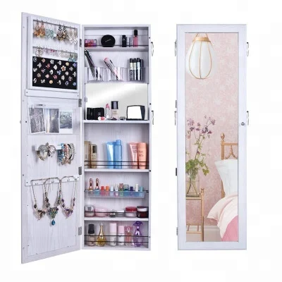 Christmas best gift wholesale revolving shaft cosmetics jewelry cabinets dressing lockers full length led body mirror cabinet
