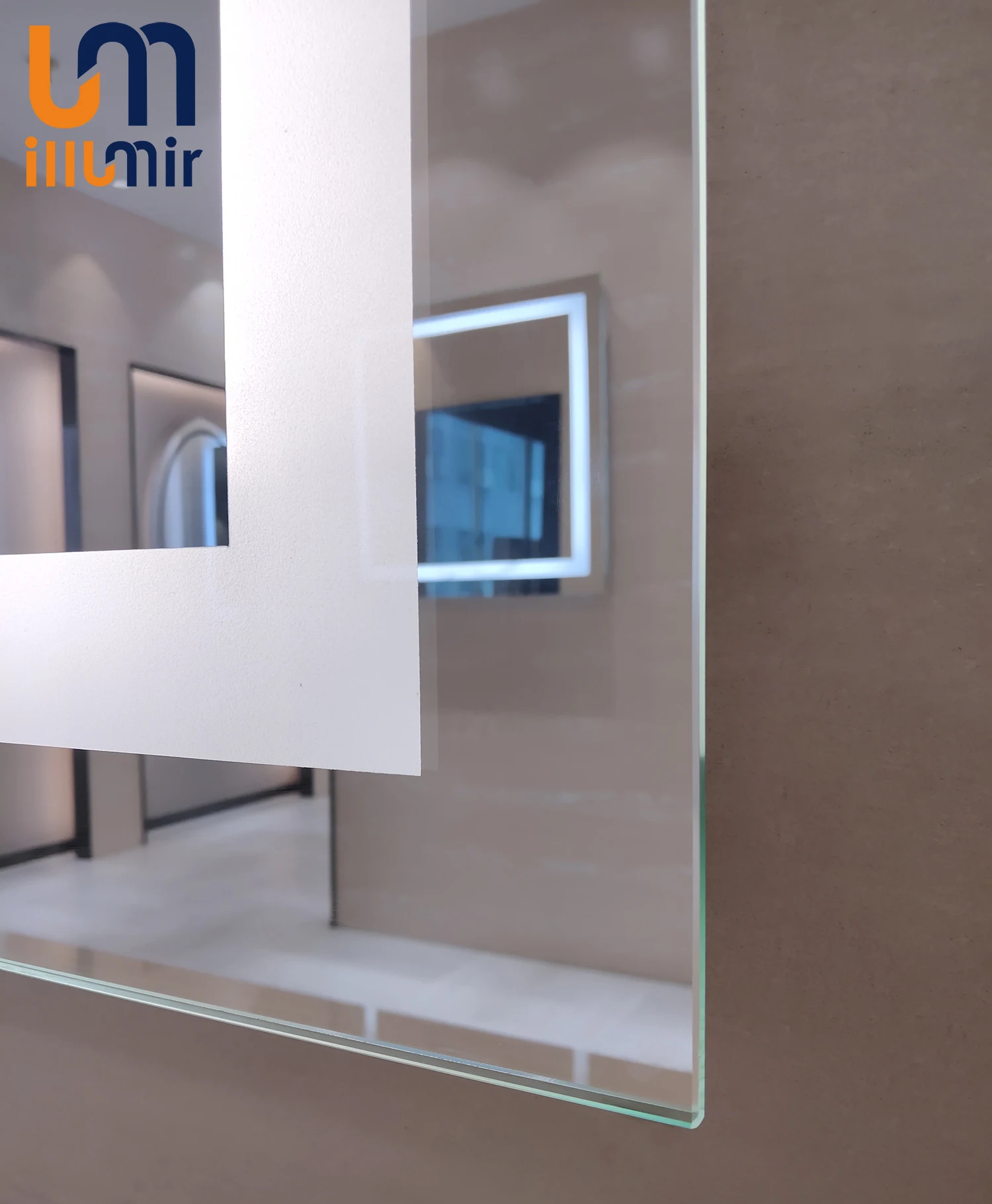 Hotel Decorative Big LED Wall Vanity Mirror With Lights