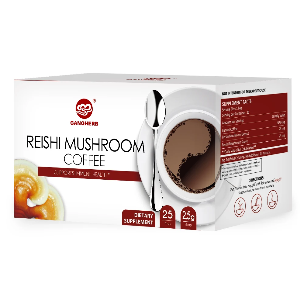 Wholesale Organic Gold Immune Booster Coffee Ganoderma of Reishi Mushroom Black Coffee