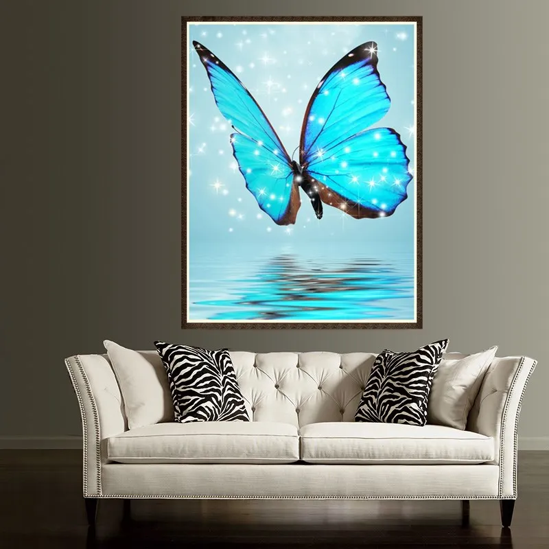 Butterfly diamond painting landscape for wall decoration handmade wall scenery