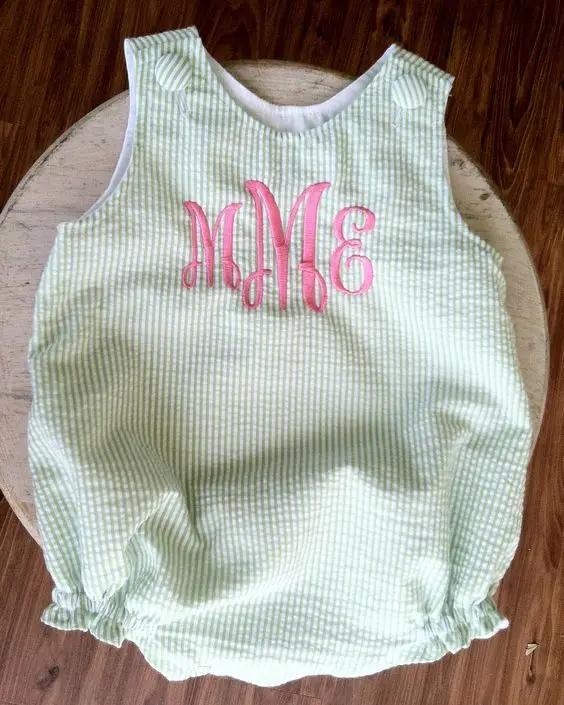 
CFP C075 Summer Baby Bubble Romper Sleeveless Seersucker Baby Bubble Romper 