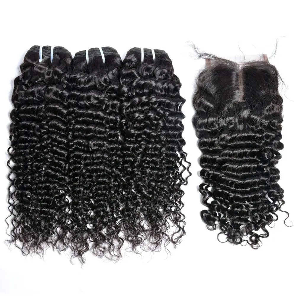 hot sale packet human hair with closure packet human hair blend grey human hair bundles with closure