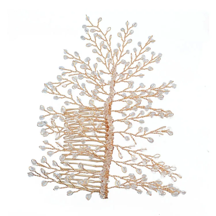 Copper Alloy Tree Shape Wedding Crystal Hair Comb Bridal Hair Comb