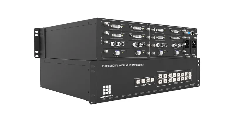 cctv av matrix switcher 18x18 modular video matrix switcher support seamless EDID 4K dual power dual control backup