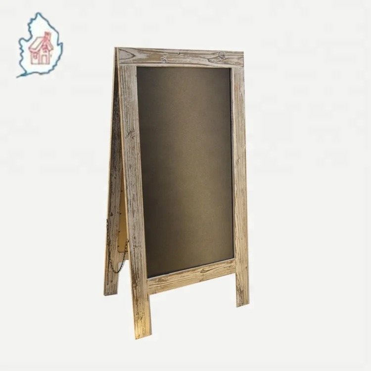 liquid and traditional chalk Double side wooden folding A frame blackboard with stand