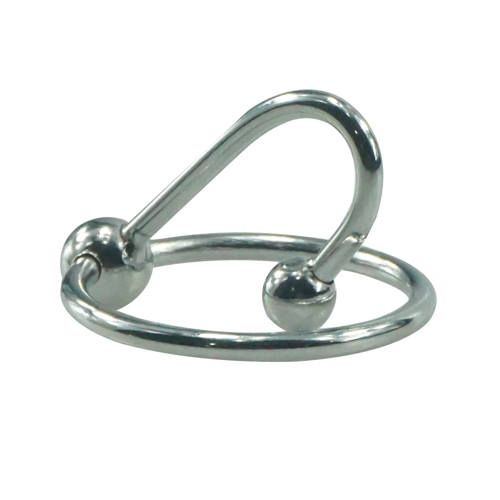 Medical Stainless Steel Urethral Plug Toys Hhead Ring With Double Ball Prince Albert Wand Penis
