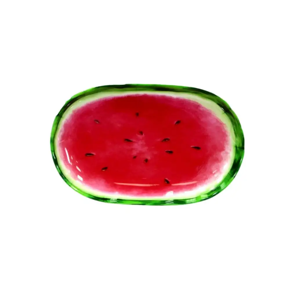 Современная пластиковая овальная тарелка с арбузом