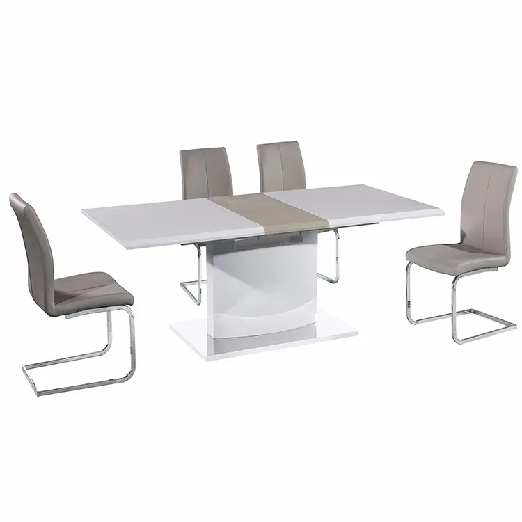 Luxury retractable white extendable MDF 8 seater dining room table