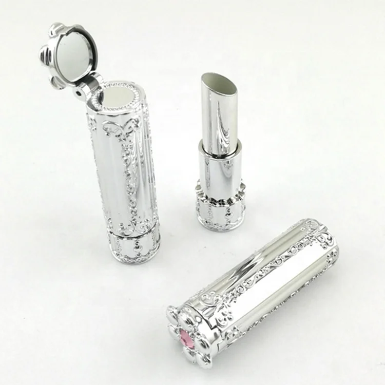 New design carving lipstick tube / packaging with mirror / lip balm container for cosmetic