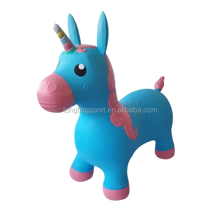 Детские пластиковые прыгающие игрушки единорога/надувные прыгающие игрушки животных лошади для продажи