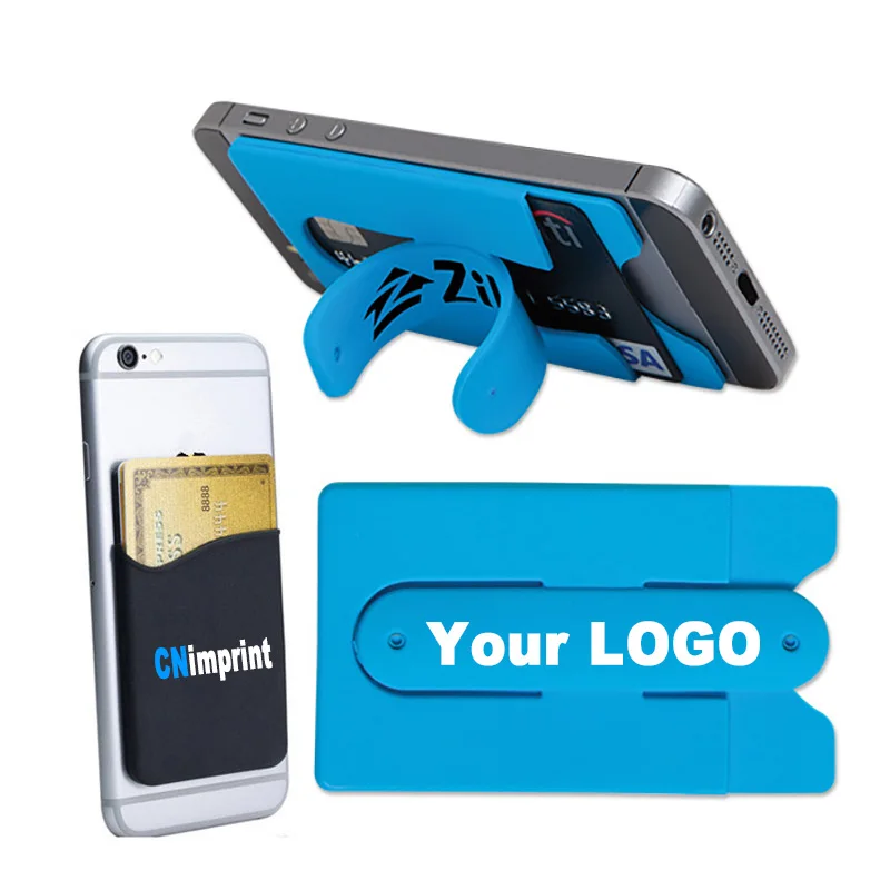 Cheap Cost Custom Logo Card Holder Pocket Sticky Phone Silicone ID Credit Card Holder