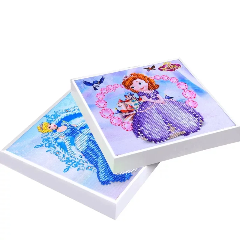 Детская ручная работа мультфильм DIY круглая Алмазная вышивка картина с рамкой для спальни Декор Детский подарок