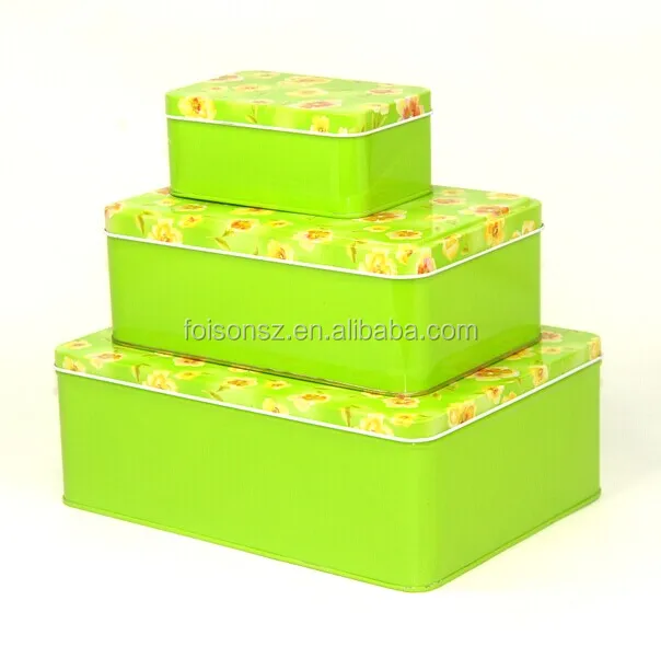 Контейнер для упаковки пищевых продуктов, Металлическая Прямоугольная форма, пустая жестяная коробка для тортов