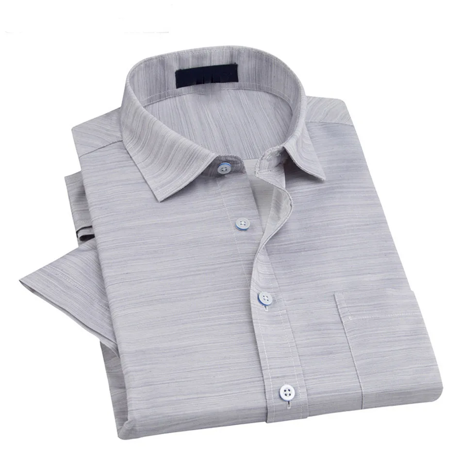 Factory supplier MTM  bespoke logo printing high end mens sky blue summer short sleeve  linen shirt