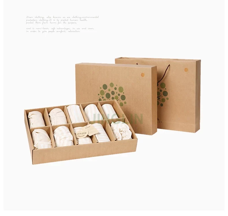 China Factory Wholesale Cheap Price Kraft Cardboard Gift Paper Box for Baby Shower/Clothes/Bed Sheet/Dolls Toys with Handle Bag