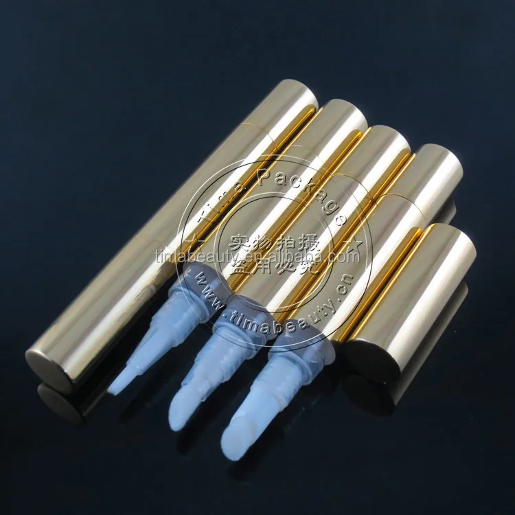 
moq 500pcs 4ml shiny gold cosmetic aluminium pen twist pen dispenser lip gloss container TM-LG780 