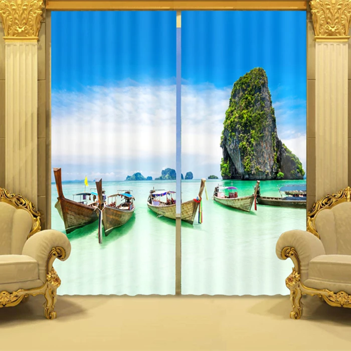 
Home Textile 100% Polyester Blackout 3D Printed Door Air Wall Covering Window Curtain 