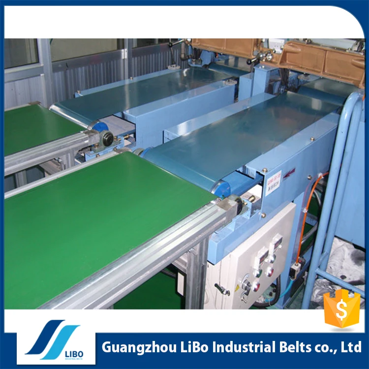 производитель Гуандун оптовая цена антикоррозионные зеленый используется ПВХ / ткань Плоский конвейерная лента