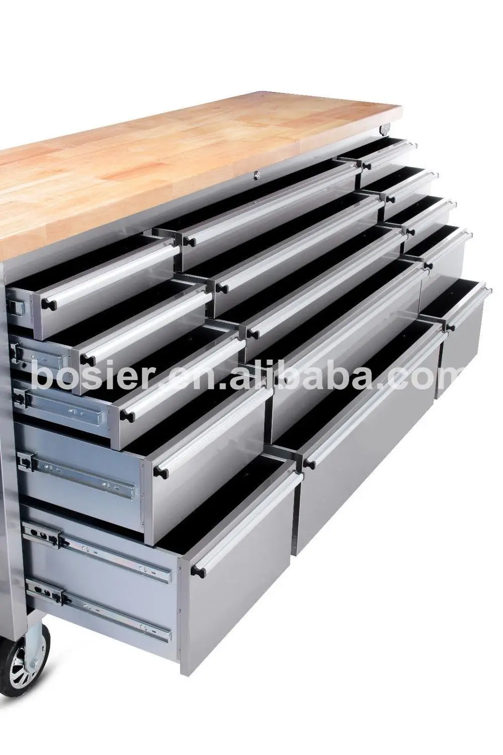 Stainless Steel Anti-fingerprint 15 Drawers Tool Box 72 tool Cabinet Work Bench