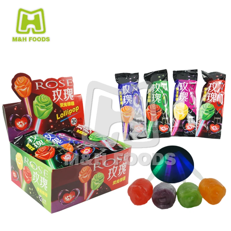 Rose Fruity Fluorescence Lollipop Candy