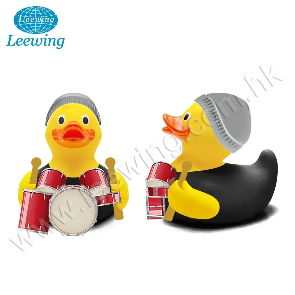 Factory Price Promotional Gift Item PVC Phthalate Free Custom Disco DJ Radio Singer Presenter Yellow Rubber Duck with Headphone