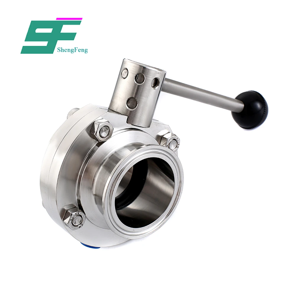 Factory wholesale professional design astm stainless steel motorized sanitary double flange low price butterfly valve