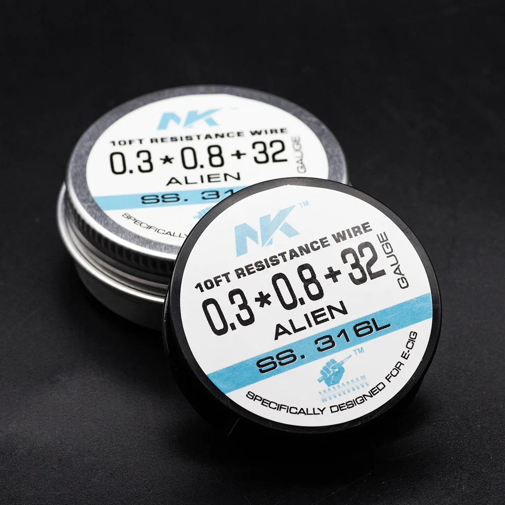 NK stainless steel alien wire 10ft flat clapton wire SS316L resistance heating wire for prebuilt coil