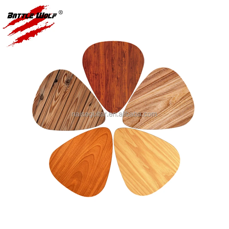 Color Printing Image Custom Celluloid Wood Guitar Pick