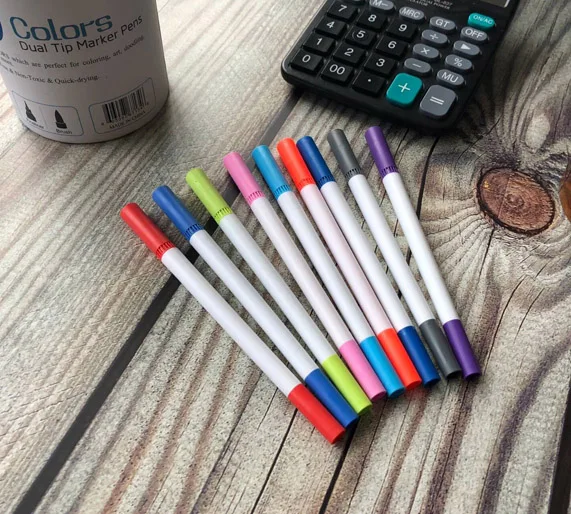 
Hot sales 0.4mm fineliner with dual tips brush marker 