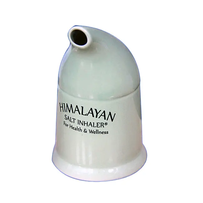 custom White Porcelain Hand-held Salt Inhaler ceramic himalayan salt inhaler stick nasal inhaler