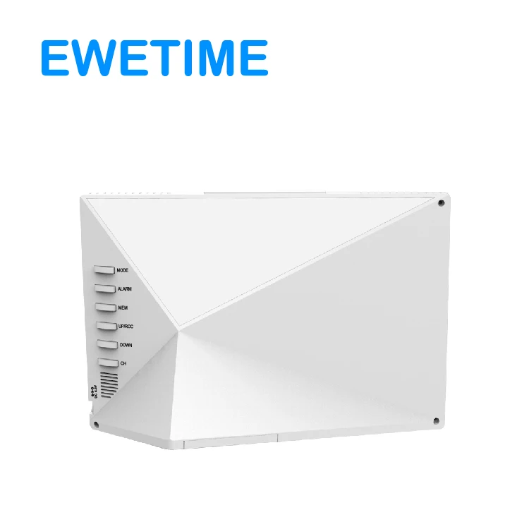 EWETIME RF 433mhz Digital Wireless Weather Forecast Station Clock Square Modern Kitchen Clock Radio Undercounter with Bluetooth