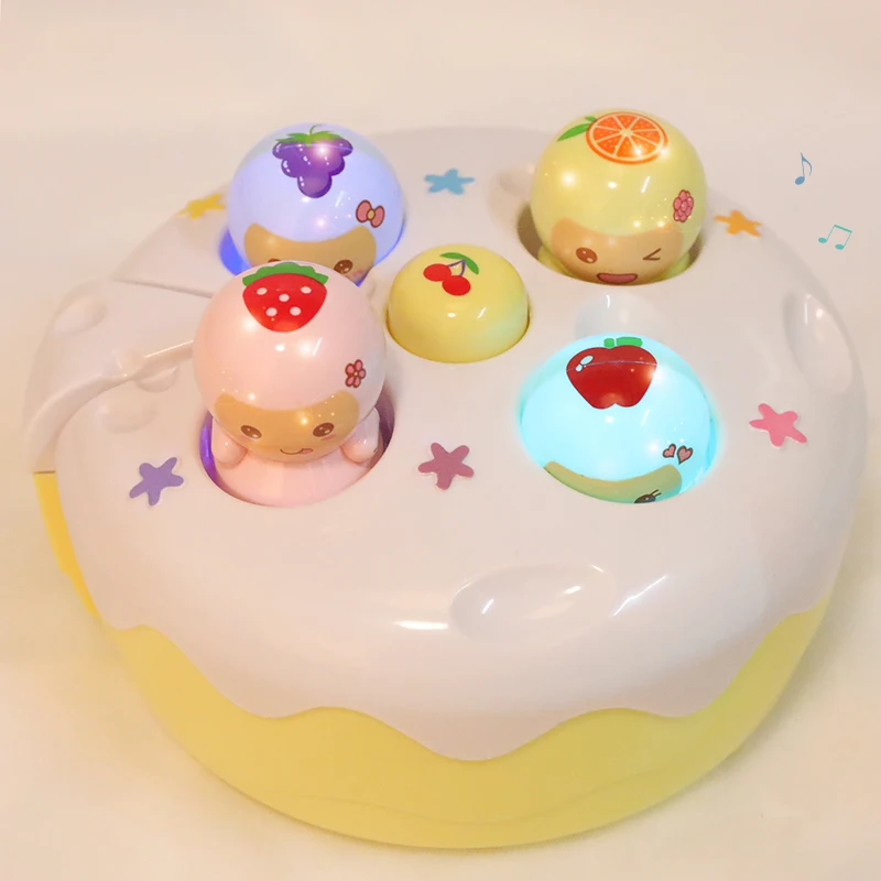 XST New Electric Music Light Cute Cake Whack-a- mole Game Baby Educational Toys Children Hit Hammer Game Baby Toy